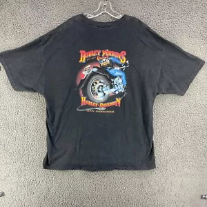 Vtg Harley Davidson T-Shirt Men's 2XL Black Dudley Perkins Co San Francisco CA - Picture 1 of 12