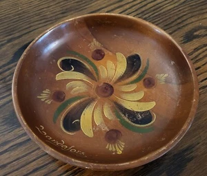 1949 Antique Hand Painted Swedish Folkart Wooden Bowl Landafors, Sweden 7 1/2" - Picture 1 of 4