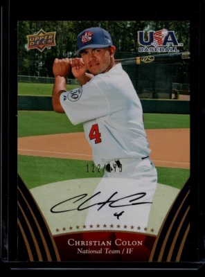 Christian Colon 2008 UD USA Baseball National Team Gold Auto (RC) 122/175 Mint+ - Image 1 of 2