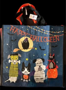 Halloween gruselige Hunde & Katze wiederverwendbare große Tragetasche - Bild 1 von 1