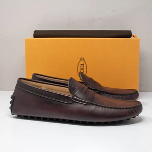 Mocasines de conducción Tod’s Nuovo Gommino de cuero borgoña, talla 10 Reino Unido (11 EE. UU.) - Imagen 1 de 8