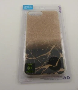 fits iPhone 6 plus, 7 & 8 + plus phone cover black gold glittery - Picture 1 of 3