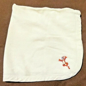 Disney Tigger Baby Waffle Weave Blanket Cream Yellow Security Lovey 30" x 30" - Picture 1 of 4