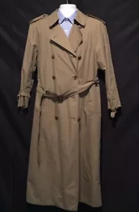 Abrigo de gabardina forrado con cinturón largo Brooks Brothers vintage hecho en EE. UU. talla 40 grande - Imagen 1 de 12