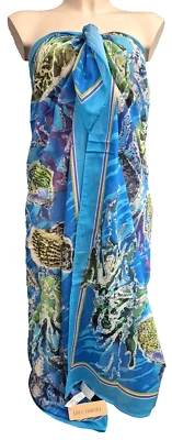 Lise Charmel ARCHIPEL Bleu Malibu Long Pareo Strandbekleidung Sarong Cover-up - Bild 1 von 3