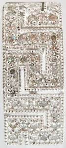 10K massiver Weißgold Diamant Cluster griechischer Schlüssel Muster Mäander Fluss Anhänger - Bild 1 von 8