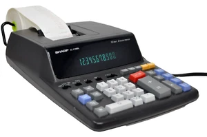 Sharp EL-2196BL Large 12-Digit 2-Color Printing Calculator Desktop Tested Paper - Picture 1 of 5