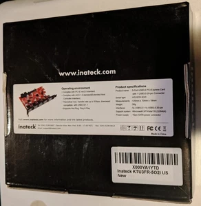 CARTE INATECK KTU3FR-5021 5 PORTS USB3.0 PCI EXPRESS NEUVE AVEC CONNECTEUR USB3.0 20 BROCHES - Photo 1/2