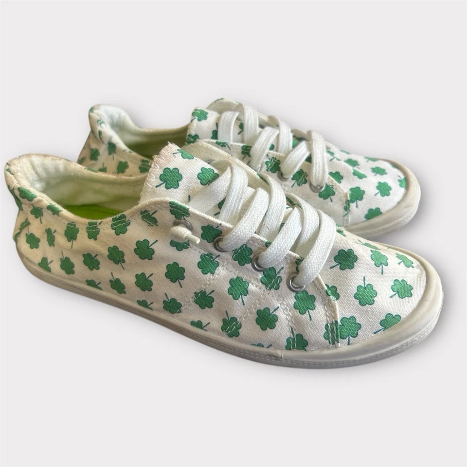 Isaac Mizrahi Reesa Día de San Patricio Trébol Tenis Blanco Verde Talla 9 Foto 1 de 4