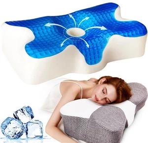 Cooling Gel Pillow,Cooling Cervical Neck Pillow,Gel Memory Foam Pillow,Odorle... - Picture 1 of 7