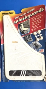 Vintage Powerflow Heavy-Duty Rubber Splash Guards White Sealed 2 in pack New - Picture 1 of 6