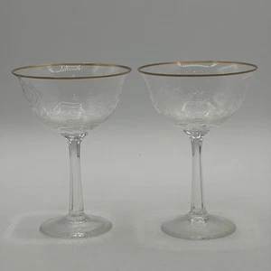 Vintage LENOX FONTAINE Goldrand geätztes Stielglas - Bild 1 von 5