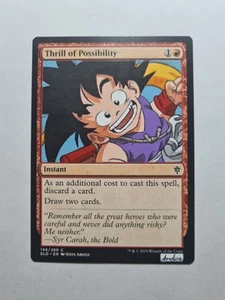 THRILL OF POSSIBILITY GOKU DRAGON BALL MAGIC GATHERING ALTERED ART HAND PAINT - Picture 1 of 12