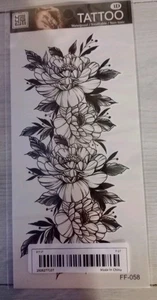 Camellia Body Tattoo Transfer Black & Gray Body Art NIP - Picture 1 of 2