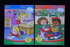 FISHER PRICE LITTLE PEOPLE LEARNING PADS - Preschool 1 & Preschool 2 Books - Foto 1 di 6