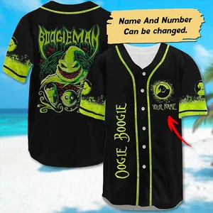 Personalized Oogie Boogie Nightmare Before Christmas 3D BASEBALL JERSEY SHIRT - Picture 1 of 3