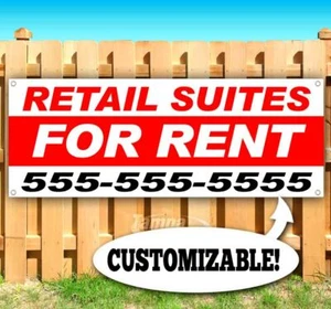 RETAIL SUITES FOR RENT Advertising Vinyl Banner Flag Sign CUSTOM PH# - Picture 1 of 6