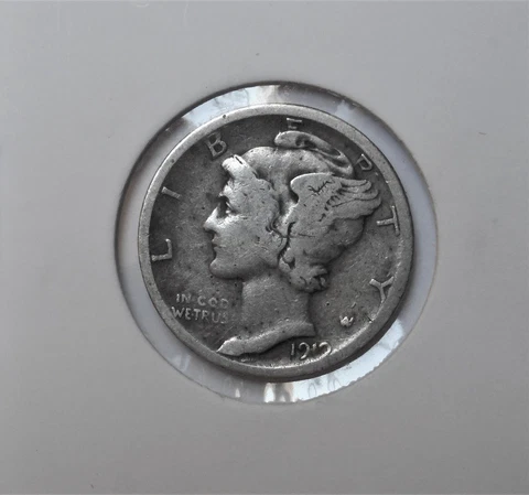 1919-d . . Mercury Dime . VG+ . Silver . Very Good+ Cover