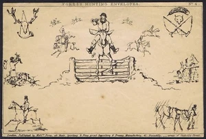 1840 Fores No 4 Hunting Unused Original Mulready Caricature Good Unused - Picture 1 of 1