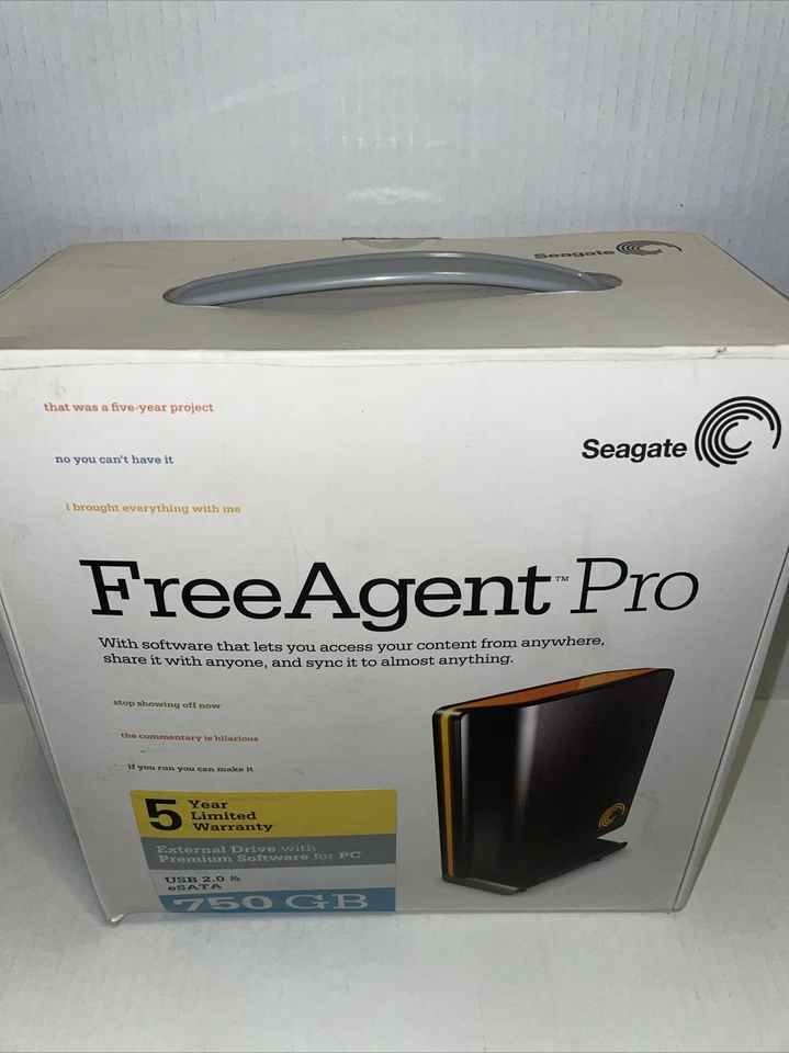 New Seagate FreeAgent Pro 750GB External Hard Drive, USB 2.0/eSATA - Image 1 of 4