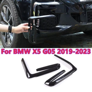 For BMW X5 G05 2019-2023 Glossy Black Front bumper Fog Light Lamp Cover Trim - Picture 1 of 5