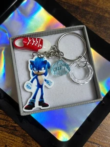 Sonic The Hedgehog Key Ring Charm Set Diamond Ring Red Trainers Film And Gaming - Picture 1 of 8