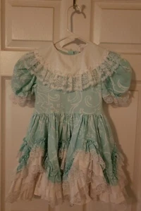 Vintage Dolls & Darlings Full Circle Party Dress Ruffles Lace Mint Green Size 5 - Picture 1 of 3