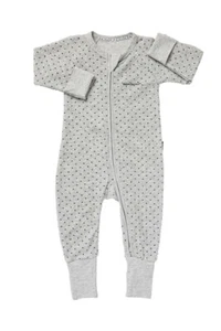 Bonds Baby Long Sleeve Zip Poodlette Wondersuit size 0 Colour Grey Navy - Picture 1 of 3