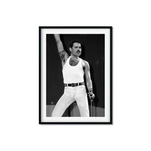 Freddie Mercury Iconic Black And White Portrait Art Poster Print - Picture 1 of 13