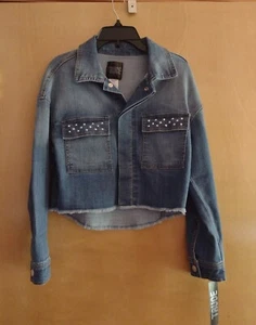 Truce Girls Blue Jean Jacket Youth Size Large 14 Sequins New with tags - Picture 1 of 11