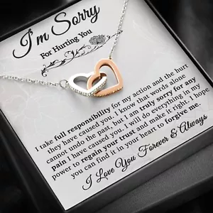 I'm Sorry Necklace Gifts, Apology Gifts For Her, Forgiveness Gift, Wife Gift - Picture 1 of 12