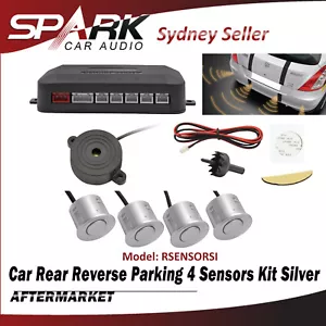 Silver Car Rear Reverse Reversing Parking 4 Sensors Sensor Buzzer Alarm Kit - Picture 1 of 8