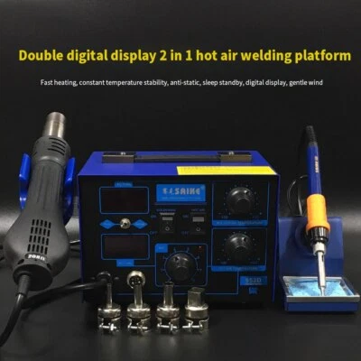2 in 1 Rework Soldering Station Hot Air Gun Solder Iron for Cell-phone Repair - Image 1 of 4