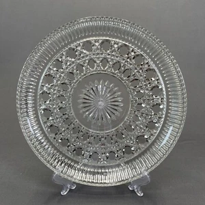 Federal Glass Windsor Clear Luncheon Plate 9 1/4" Replacement Button Cane Design - Picture 1 of 8