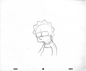 The Simpsons Lisa Simpson Looking Down Original Production Drawing Animation UF - Picture 1 of 1