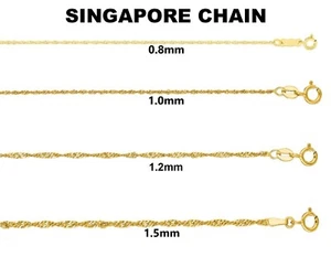 Exquisito collar de cadena de oro amarillo de 10 K de Singapur - Imagen 1 de 12