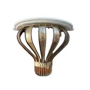 Vintage Brass Wall Shelf Cream Textured Top Sconce Half Round 9" x 12.25" x 5.5" - Picture 1 of 5