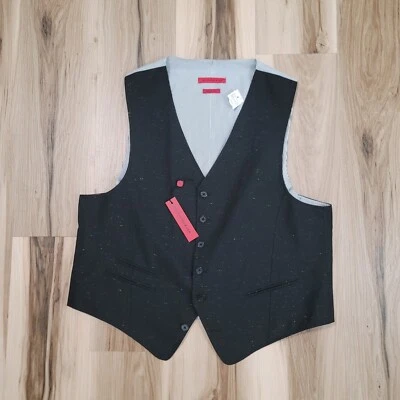 John Varvatos USA Vest Waistcoat XL Mens Black Suit Sleeveless Formal - Image 1 of 4