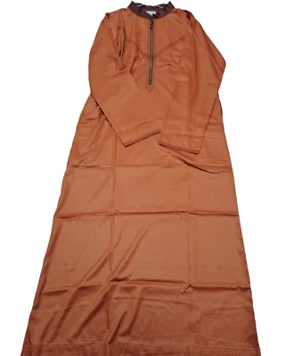 Abito musulmano a maniche lunghe da uomo Thobe Dubai Arabia Saudita Islamica top caftano jubba - Immagine 1 di 4