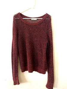 Maglione donna OLD NAVY rosso marrone maglia aperta uncinetto spiaggia taglia L - Foto 1 di 9
