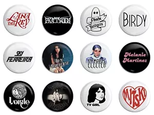 Botones/pinbacks de música indie para mujeres Mitski Lorde Birdy Melanie Martinez Phoebe B - Imagen 1 de 5