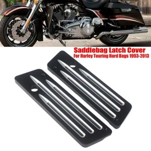 Saddlebag Latch Covers for Harley Touring Street Electra Glide Road King 1993-13 - Picture 1 of 8