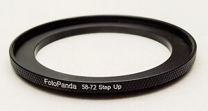 FotoPanda Knurled Aluminium 58mm to 72mm 58 72 mm Step Up Filter Ring Adapter