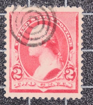 Scott 220 - 2 Cents Washington - Used - PSE Cert Grade 85J - SCV - $35.00 - Image 1 of 3