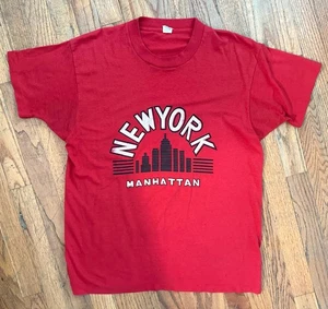 Camiseta De Colección Años 80 Nueva York Manhattan Gráfica XL Pantalla Roja Estrella Camiseta - Imagen 1 de 6