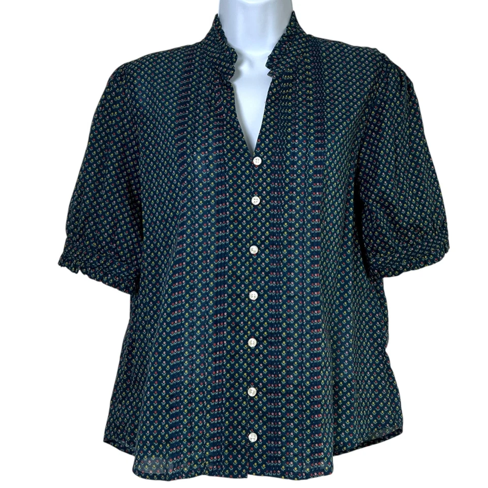 Blusa Trovata Birds of Paradis Eloise Pintuck Cottage Ditzy Talla Mediana Preppy Foto 1 de 4