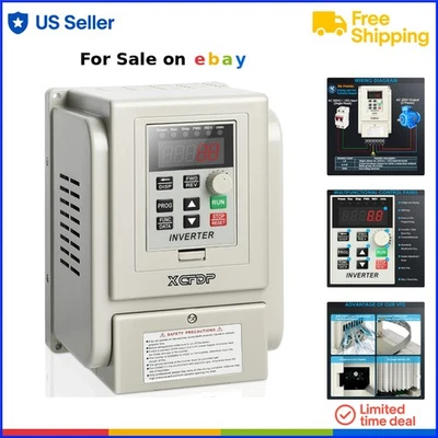 AC 220V VFD Inverter 3HP 2.2KW Single to Three Phase Spindle Motor Control - Image 1 of 4