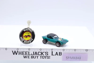 Python Aqua 1968 Hot Wheels Mattel Vintage Redline RL w/ BUTTON - Image 1 of 4