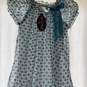 Top Blue/white Design “Tempted” Blouse Girls Size L - Picture 1 of 4