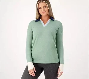 Camiseta polo #1471 Cuddl Duds Comfortwear cuello en V talla 1X - Imagen 1 de 1